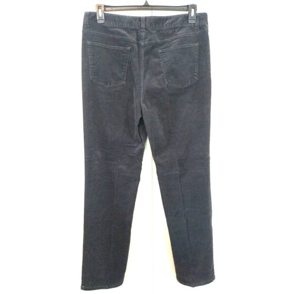 TALBOTS Heritage Pants Womens Charcoal Gray Pin Cord Corduroy Tapered Leg - 14 - Picture 4 of 9